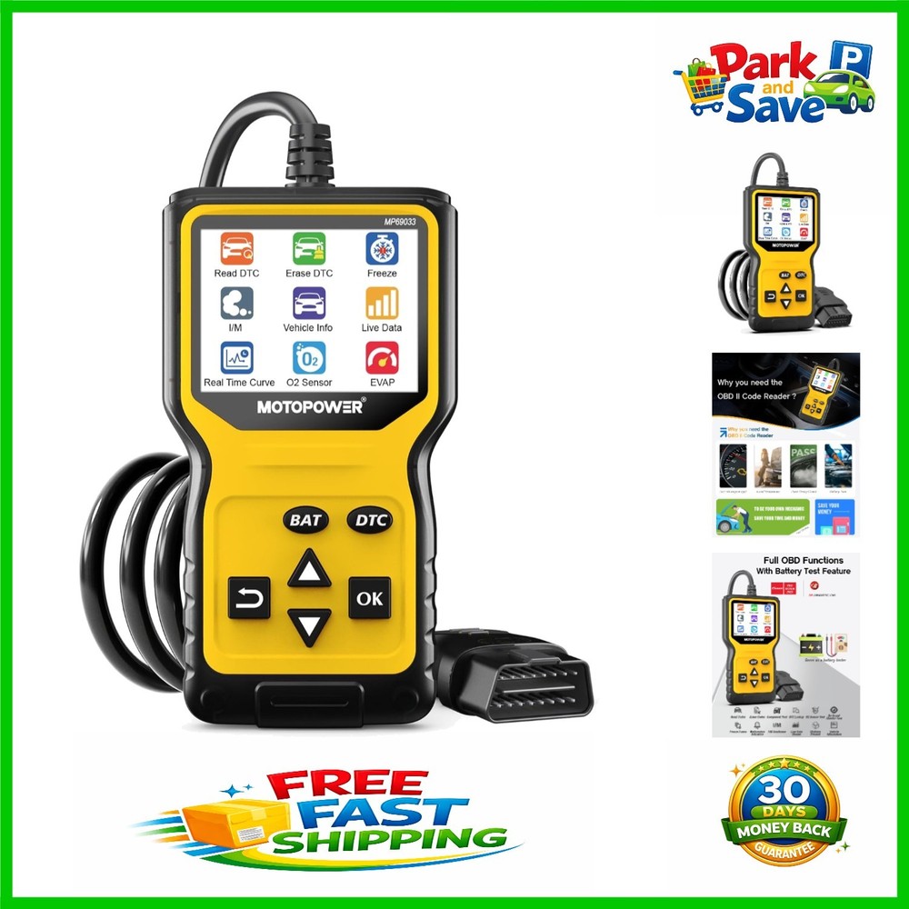User-Friendly OBD Code Reader & Battery Tester - 1996+ Vehicle Compatibility