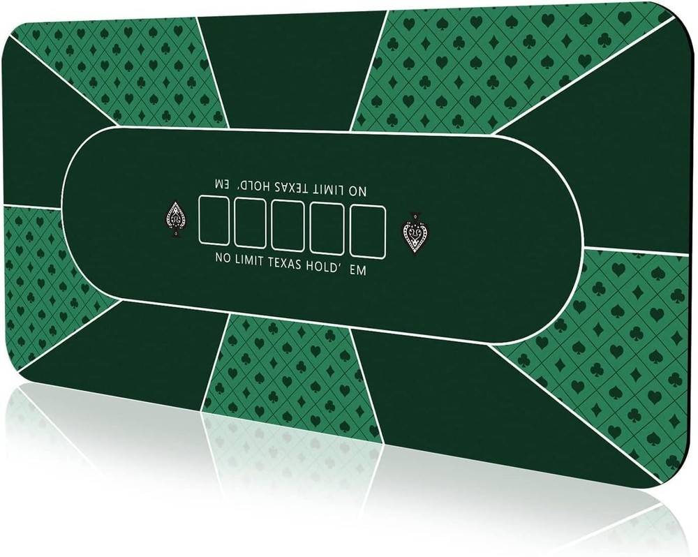 Large Rectangular Poker Mat for 6-8 Players