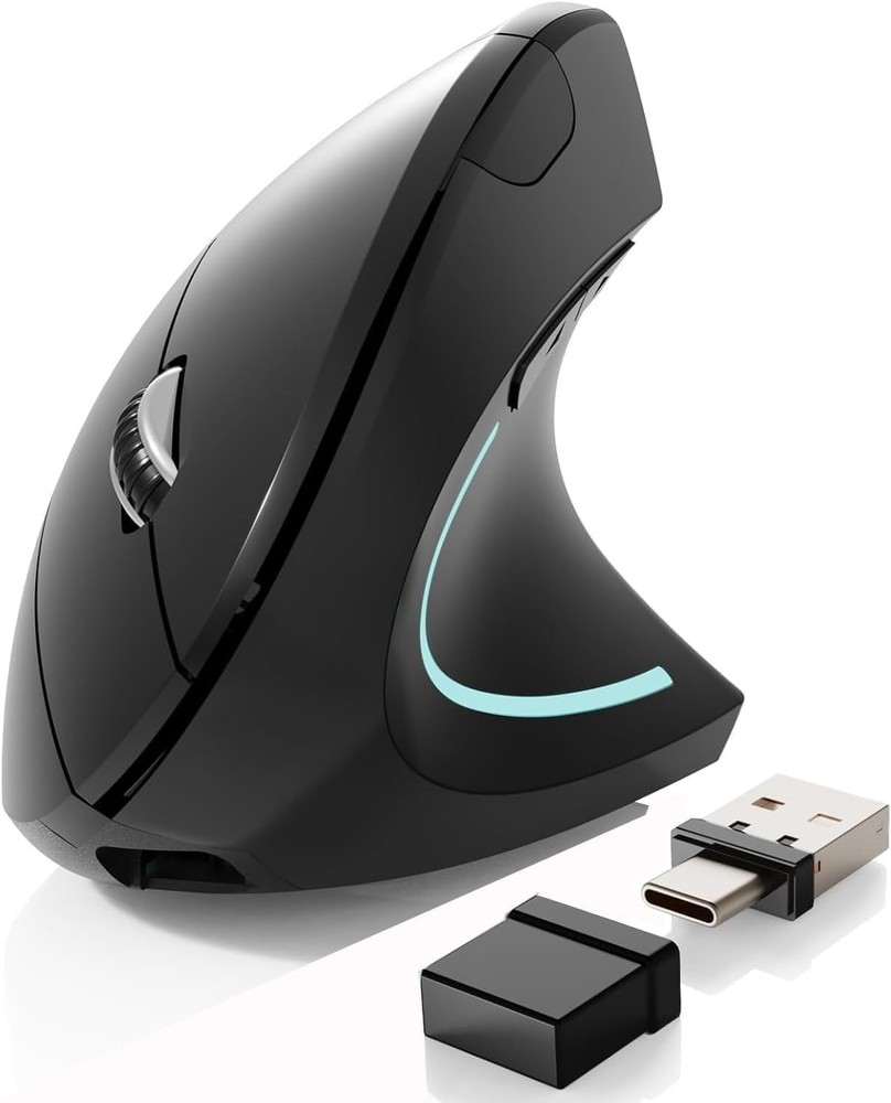 Ergonomic Mouse,Rechargeable Wireless Bluetooth Vertical Mouse,800/1200/1600 DPI