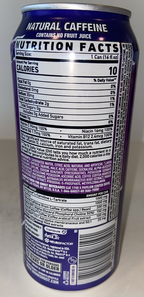 2025 16oz. WELCH’S ENERGY CAN ( GHOST )EMPTY TOP OPENED