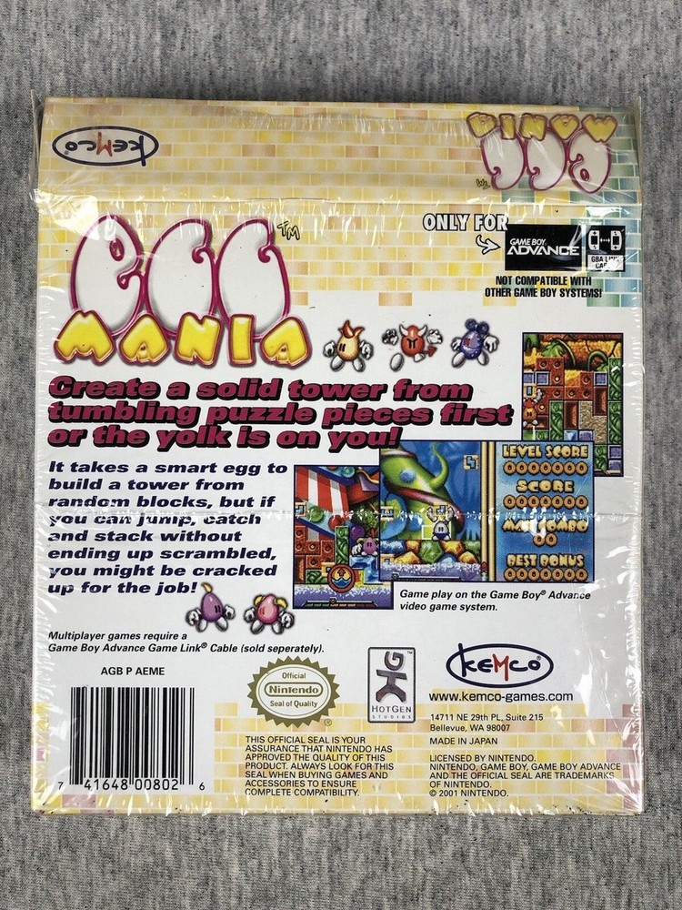 Egg Mania - GBA - Box Manual Inserts Only - Fair - SAFE SHIP!