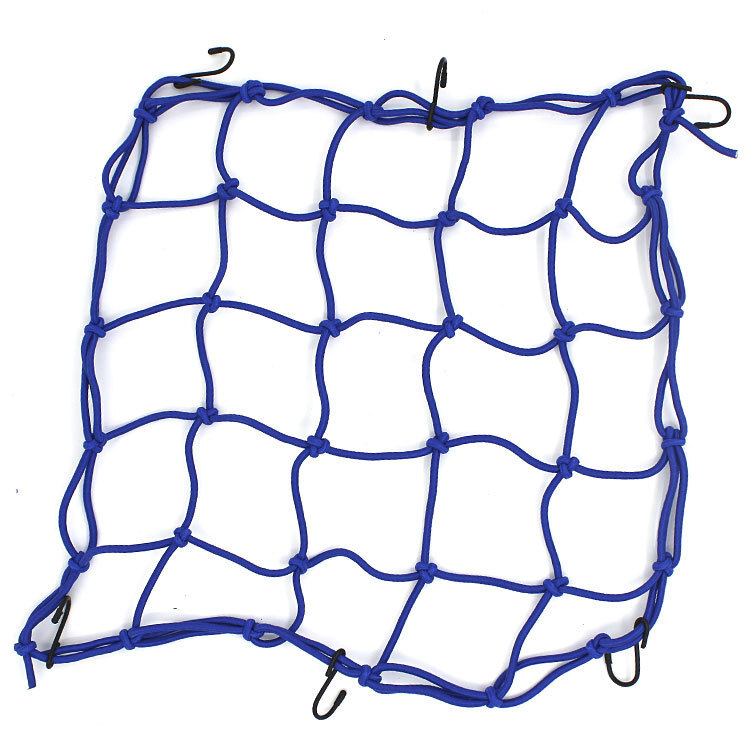 40*40CM Motorcycle Elasticated Luggag Cargo Net Strong Webbing Straps Tie Blue