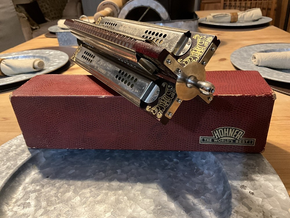 HOHNER Germany 4 Side HARMONICA Tremolo W/ Box