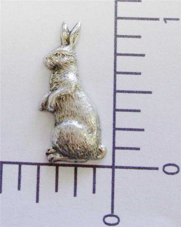 42154          3 Pc.- Matte Silver Oxidized Rabbit Brass Jewelry Finding