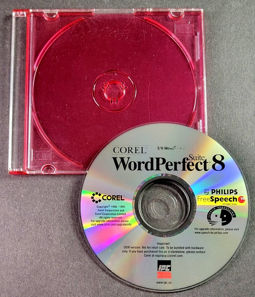 Corel WordPerfect Suite 8.0 1997 CD-Rom