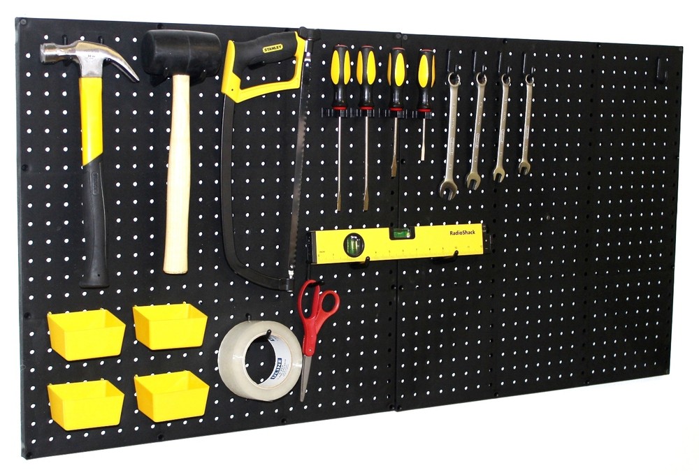 Pro 75 Peg Hook Kit & Bins - Pegboard Assortment Tool Board Organizer Hardware