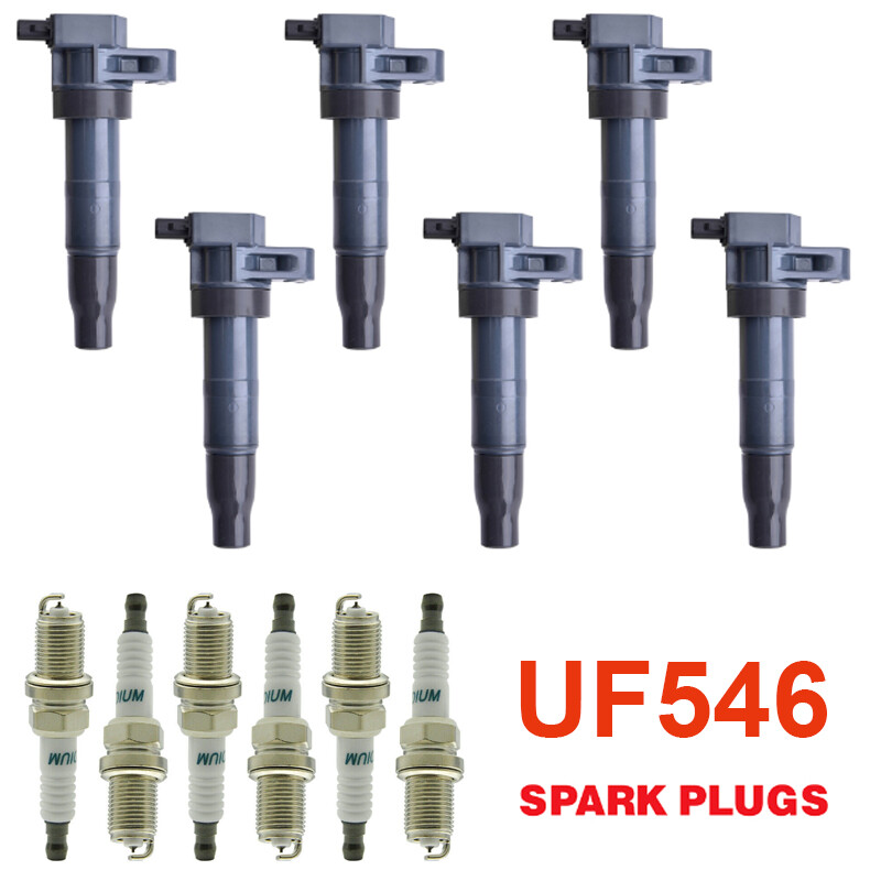6 Pack Ignition Coil & Iridium Spark Plug For Hyundai Santa Fe Kia Sorento UF546
