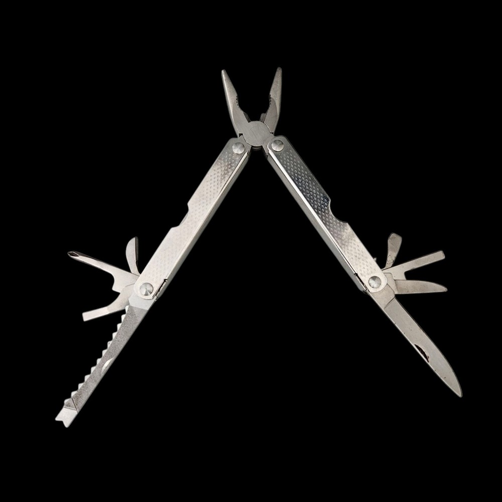 Pocket Portable Multi-tool Plier Knife More EUC With Brown Case