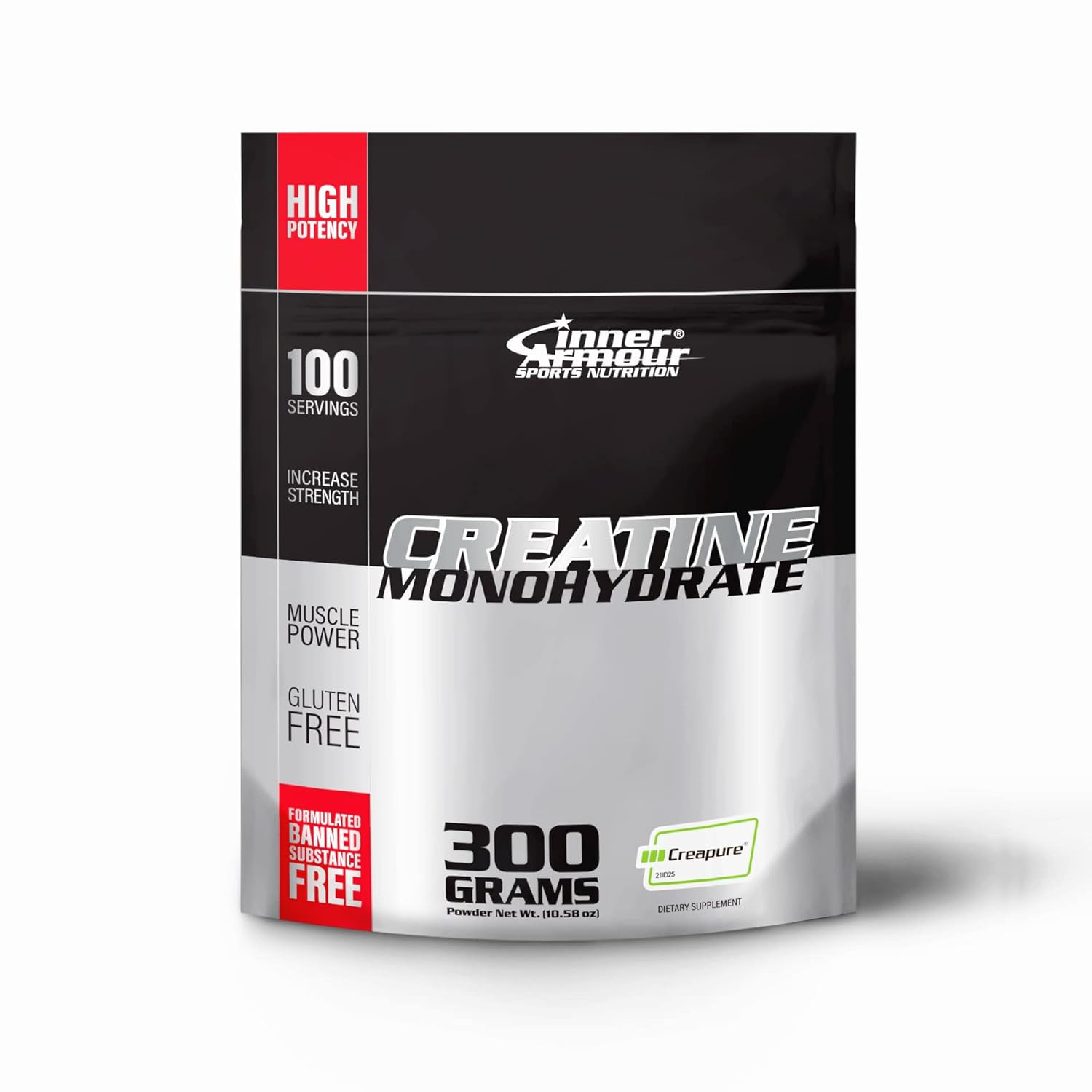 INNER ARMOUR CREATINE MONOHYDRATE Creapure  Increase Strength 300g  100 Servings
