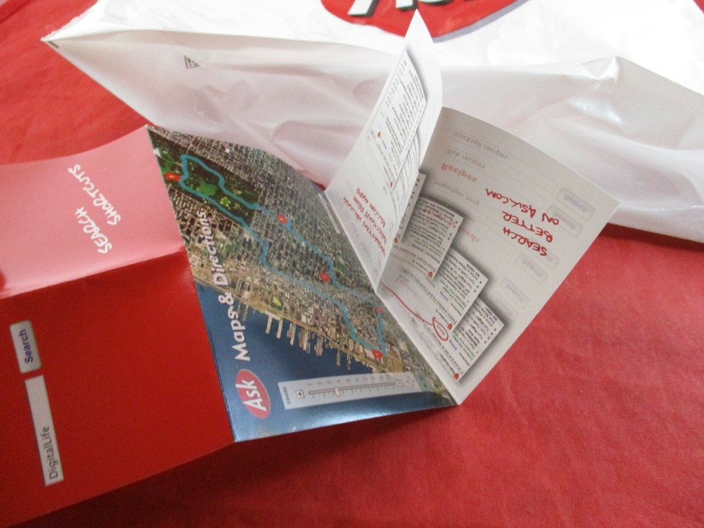 Ask.com Promotional Plastic Drawstring Bag & Search Shortcuts Sheet E3 Promo