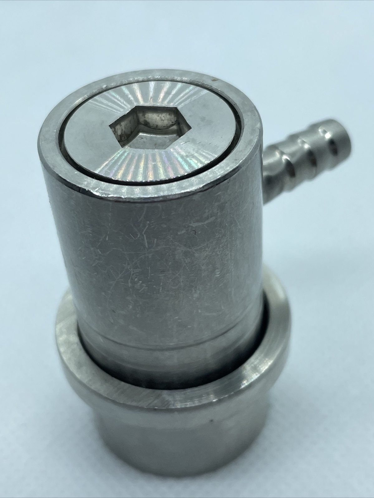 Stainless Steel Ball Lock Gas In Keg Coupler Barbed Connectors Beer Wine Corny