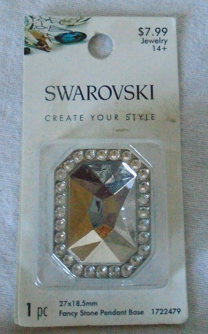 Swarovski Fancy Pendant Cab Base, Back Loop, 27x18.5mm NIB Create Your Style