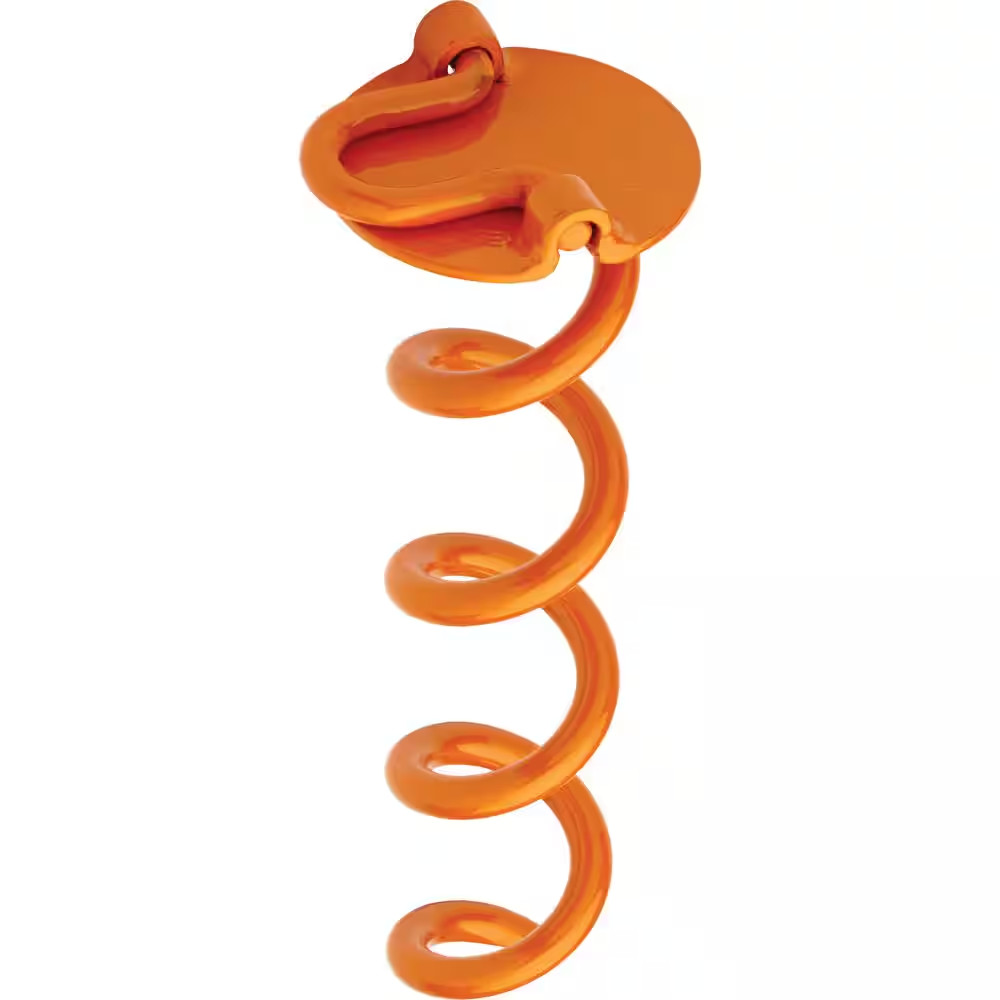 10 In. Folding Ring Spiral Ground Anchor for Yard