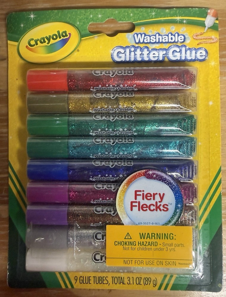 9 Pack Crayola Glitter Glue - Washable (Q)