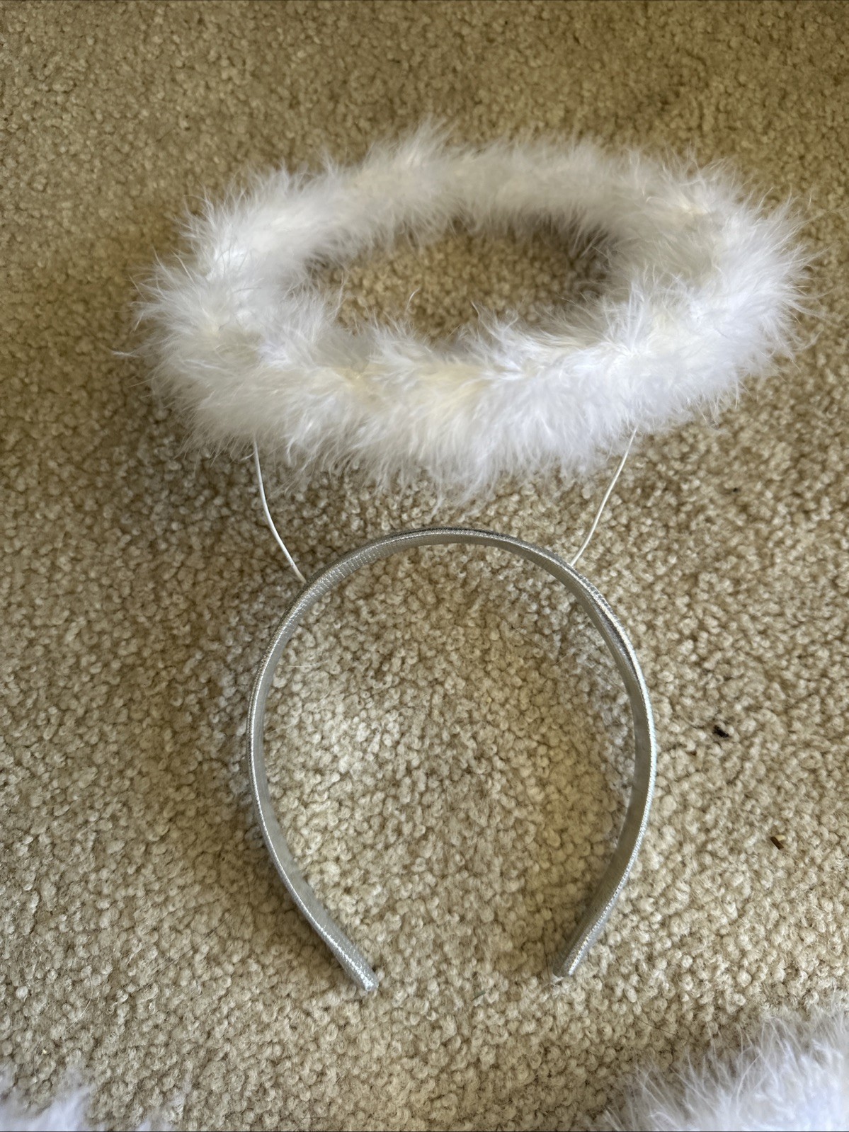 Halloween Costume Angel Wings Headband Star Wand Tinsel White Adult Child