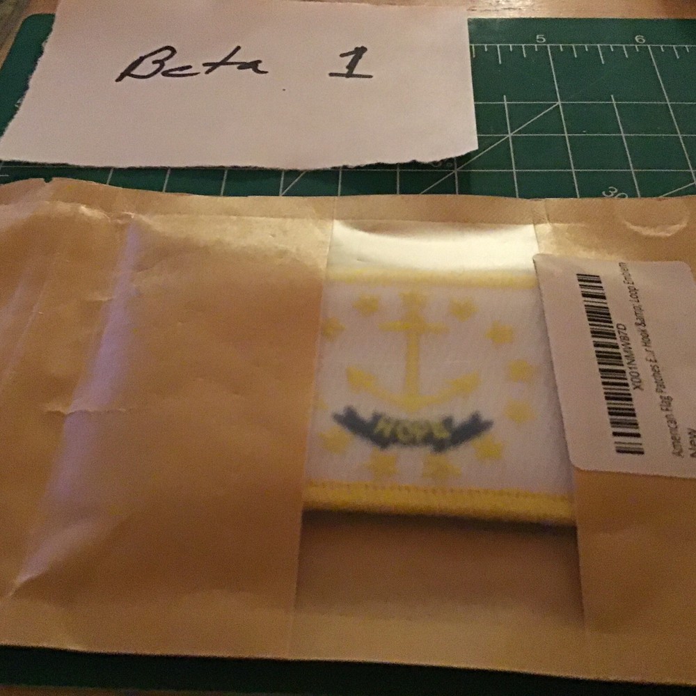 Rhode Island State Flag Seal "Hope" Embroidered hook latch Patch