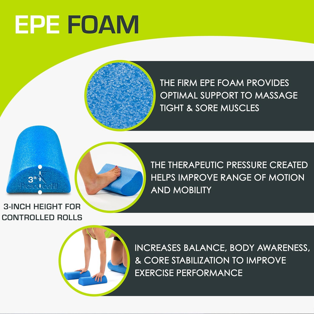 Flex Foam Rollers for Muscle Massage, Physical Therapy, Core & Balance Exercises