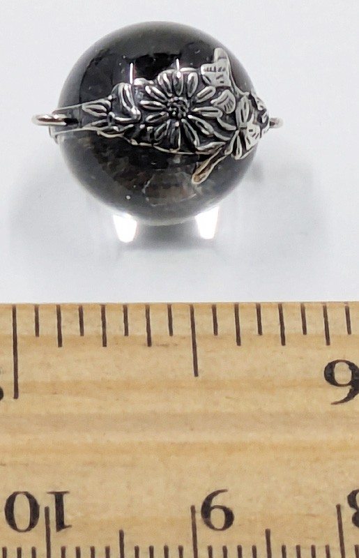 One 16mm Antique Vintage Crystal Pools of Light Sterling Bead Pendant C6-30