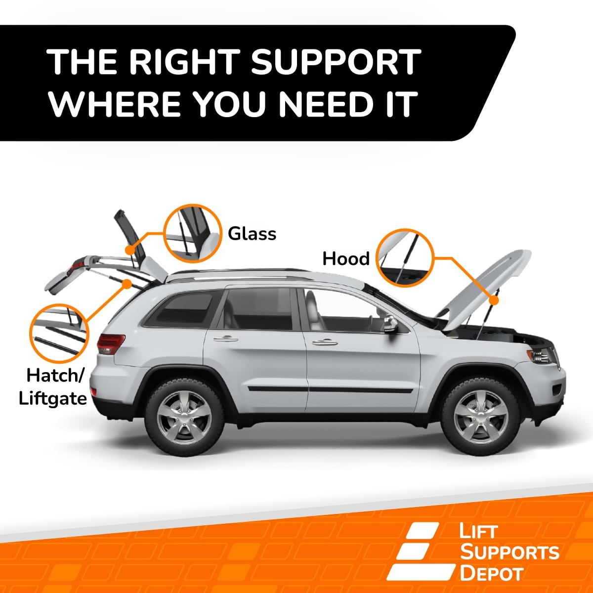 Qty 2 Lift Supports Depot PM3322T Fits NSX 1991 to 2005 Trunk Shocks