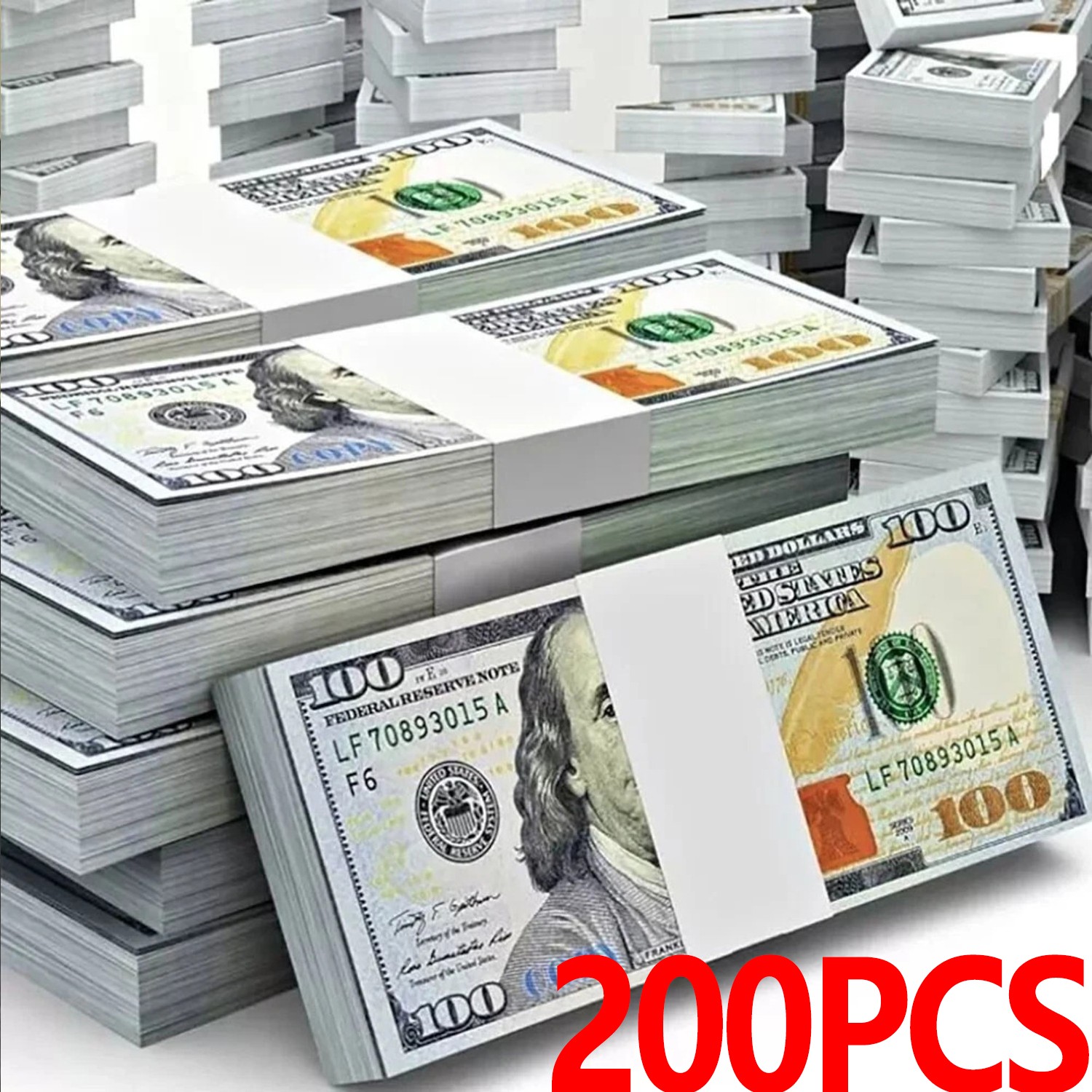 200 PCS Prop Fake Toys Money BANK GAMES CASH PAPER 100 DOLLAR BILLS $ US Toys