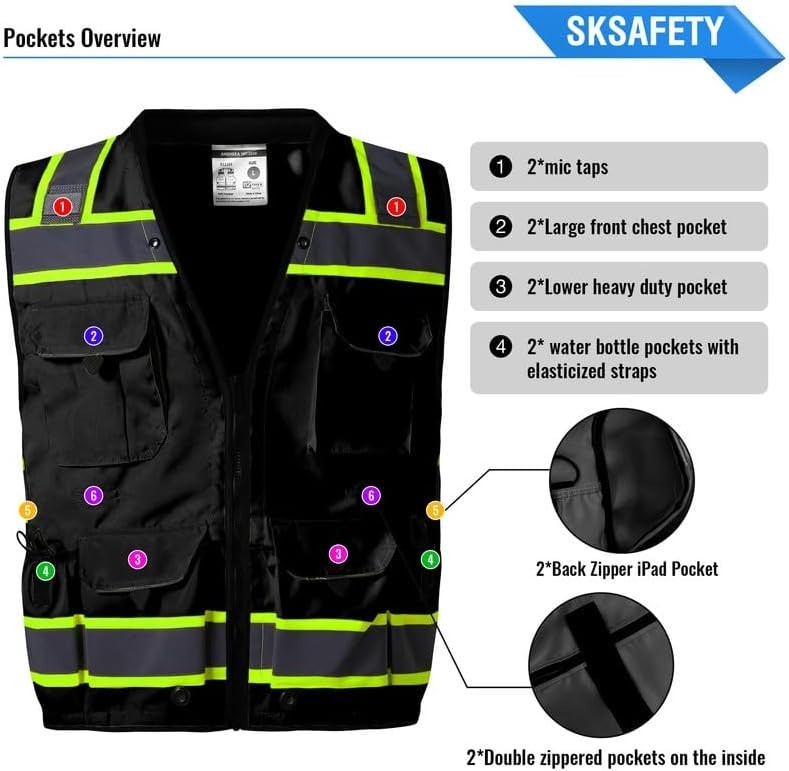 Durable Polyester Safety Vest with Reflective Tape