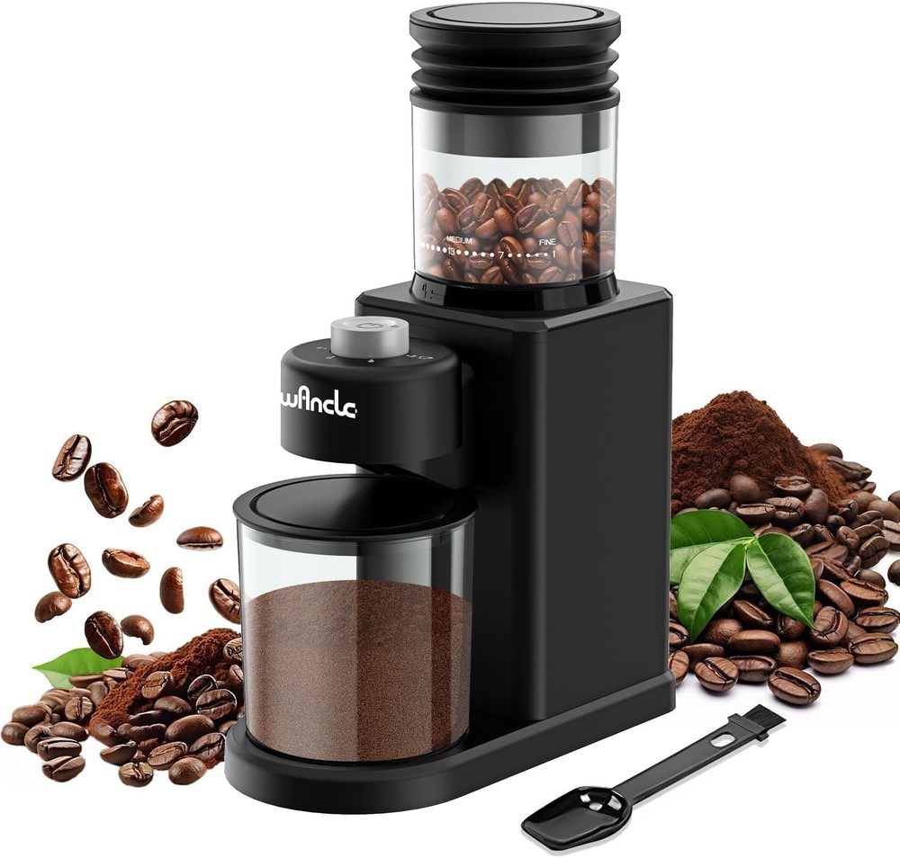 Conical Burr Coffee Grinder Electric - 200W Compact Automatic Coffee Bean Grinde