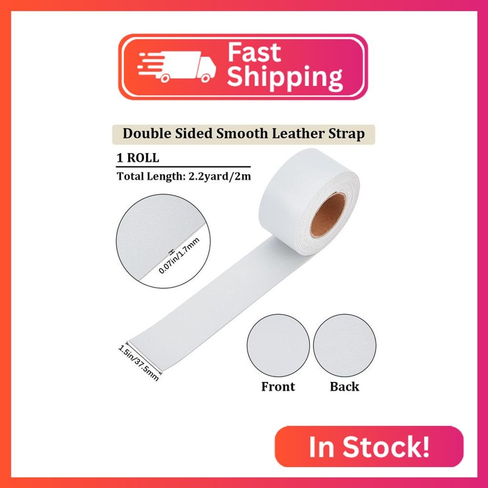 GORGECRAFT 1.5" Wide Leather Strap 79" Long Double-Sided Lychee Pattern Leather