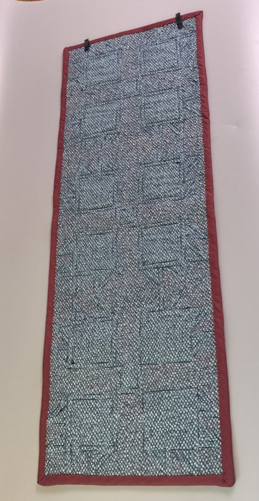 Quilt Wall Hanging Or Table Runner Patchwork Bear Claw Pink Blue