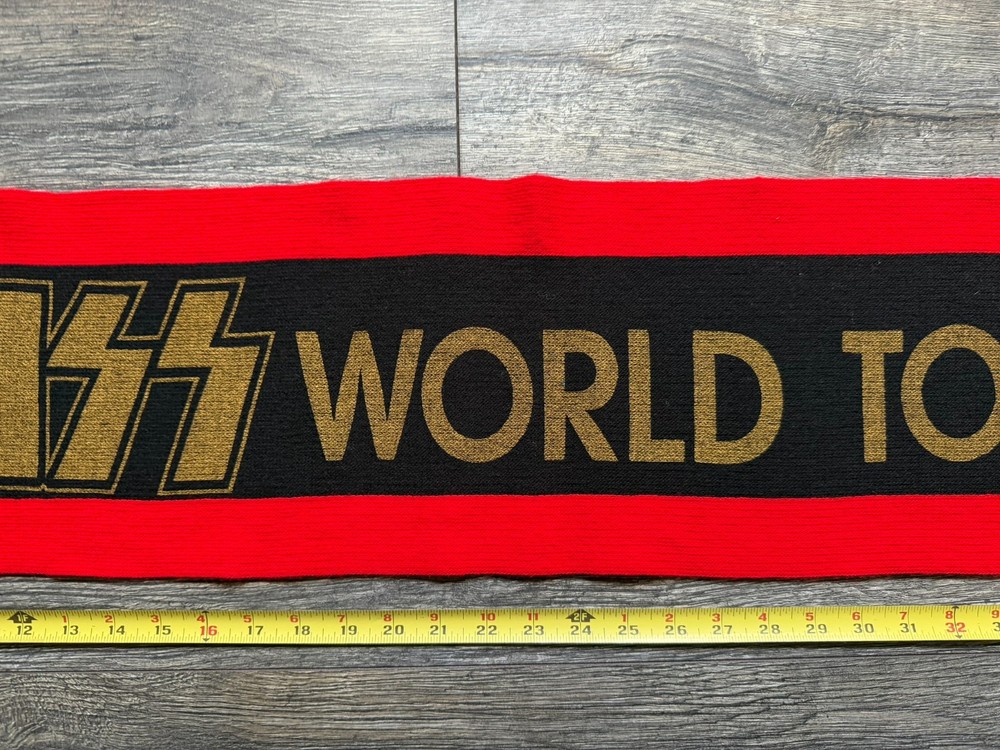 KISS Scarf Banner Animalize World Concert Tour 1984 Red Vintage Kiss Memorabilia