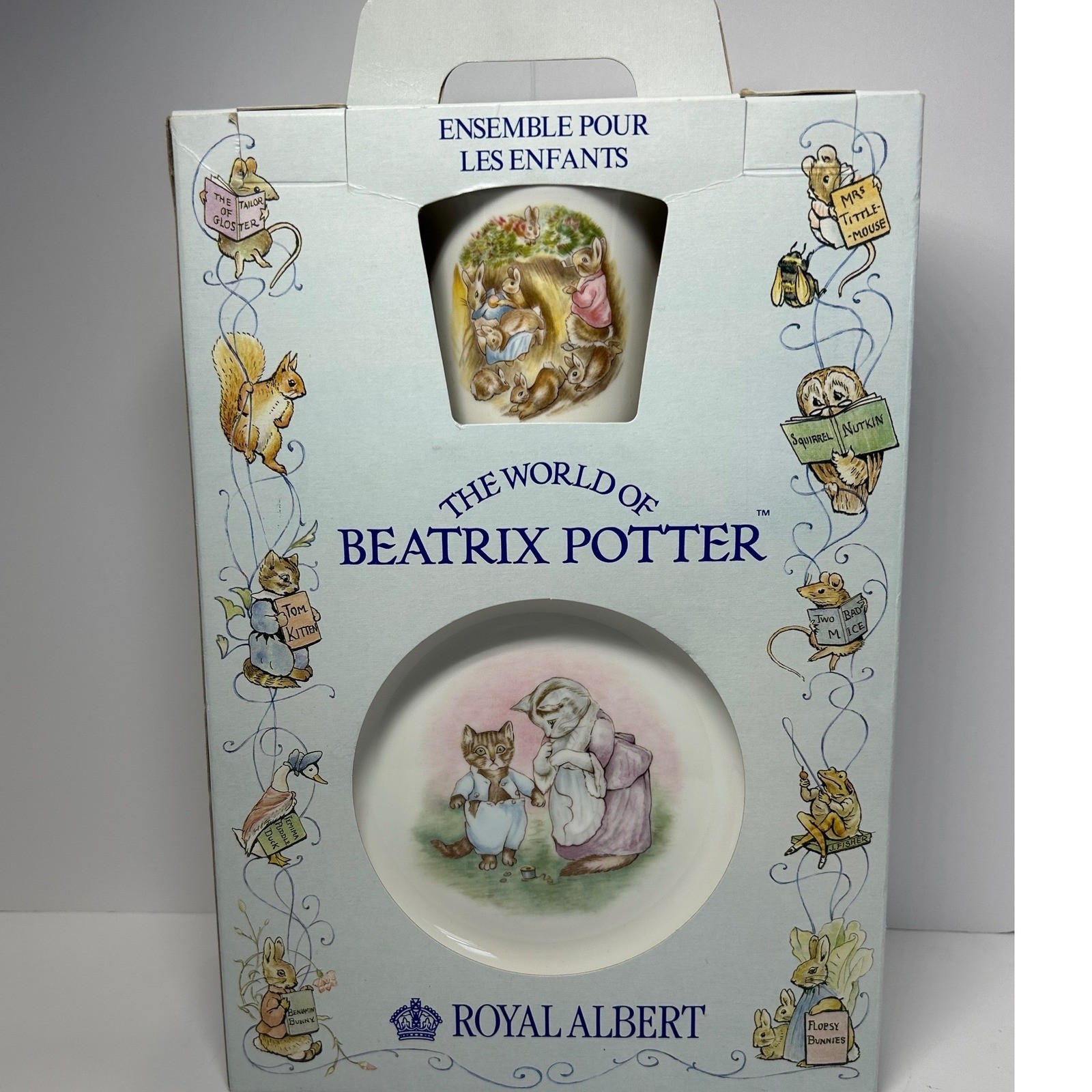 1986 Royal Albert Beatrix Potter Childrens Set Jemima Puddle Duck Cup Bowl Plate