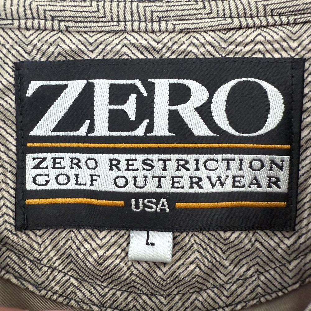 Zero Restriction Jacket Mens L Beige Herringbone Golf Snap Pullover Windbreaker