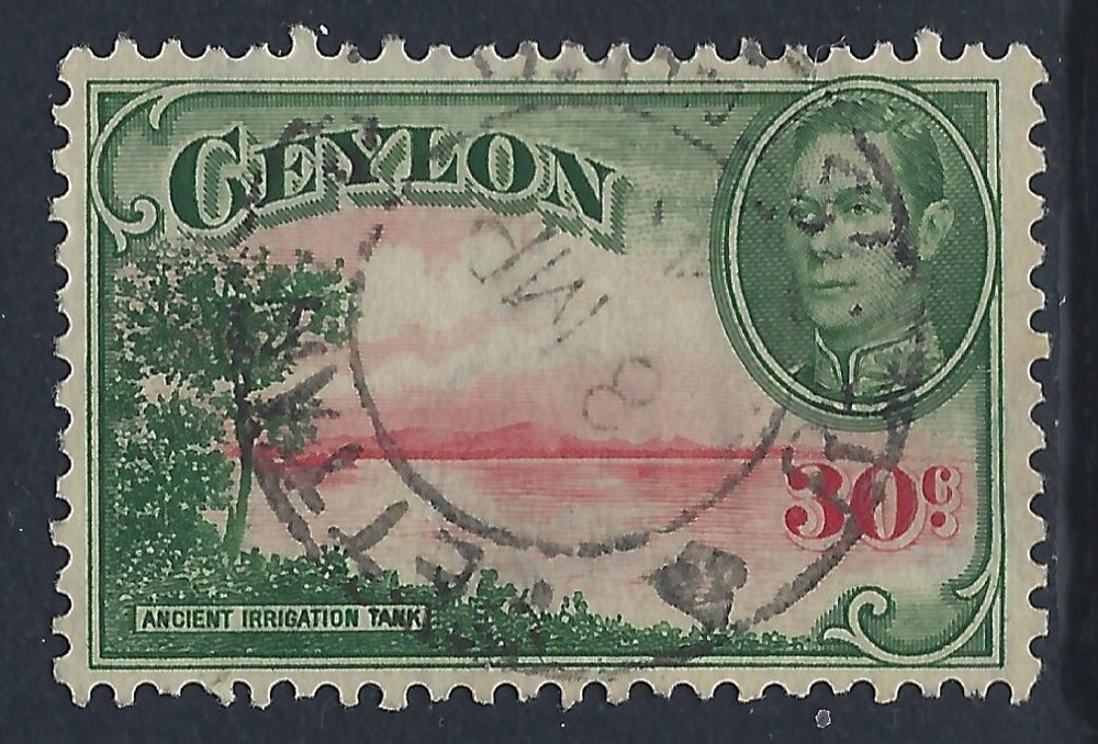 Ceylon, Scott #285, 30c King George VI, Used