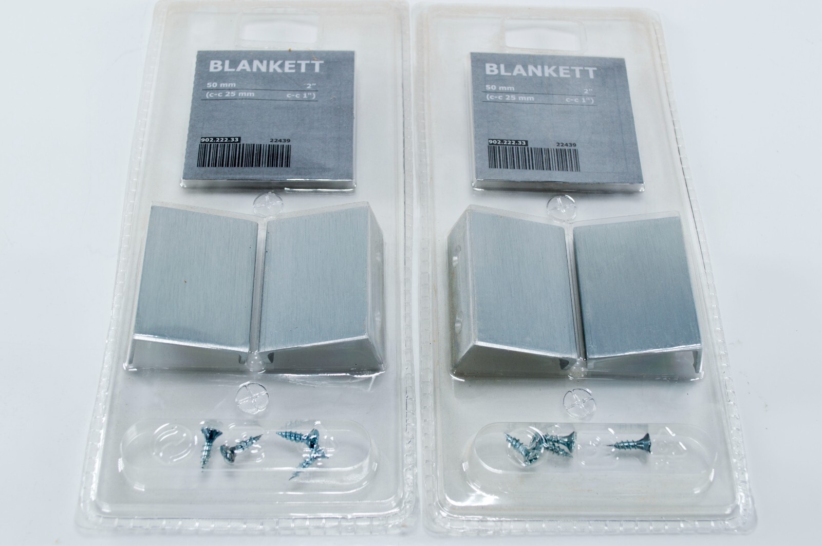 x2 Packs IKEA 50 mm 2" Blankett Aluminum Cabinet Drawer Pull 902.222.33 22439