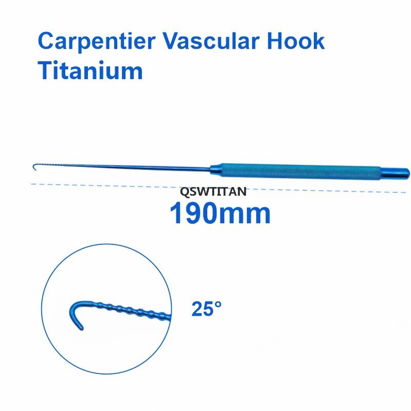 Titanium Micro Carpentier Vascular Hook Neurosurgery Instruments