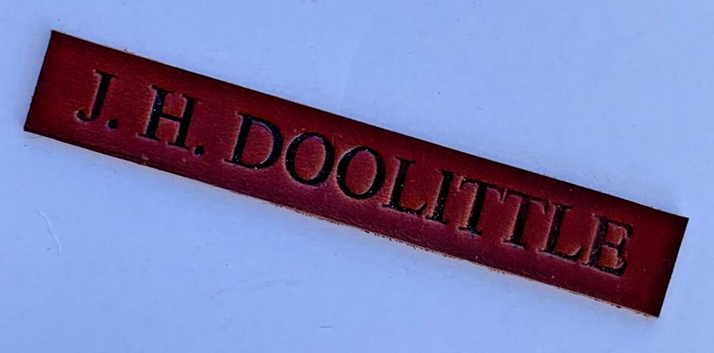 NEW! WWII Leather A-2 A2 Jacket name tag J H DOOLITTLE Repro