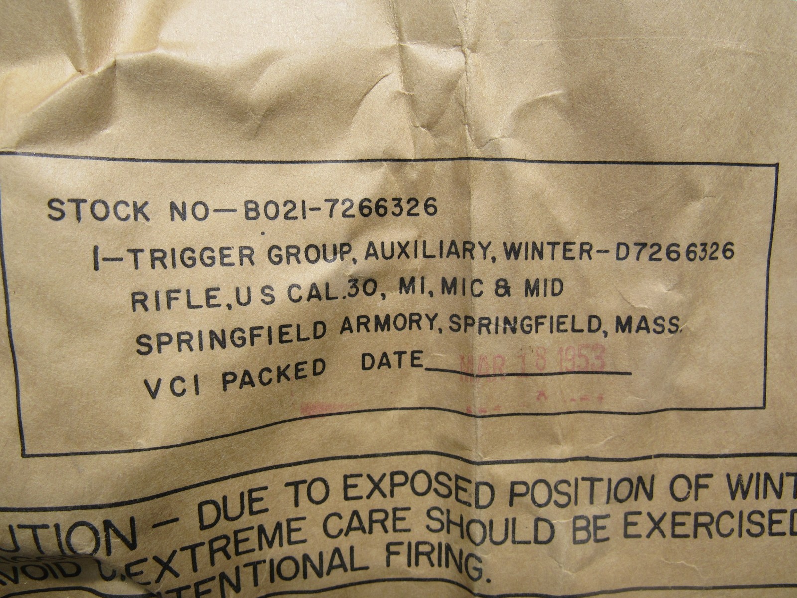 US M1 Garand Winter Trigger Korean War Era M1C M1D M1 NIW Dated March 16 1953