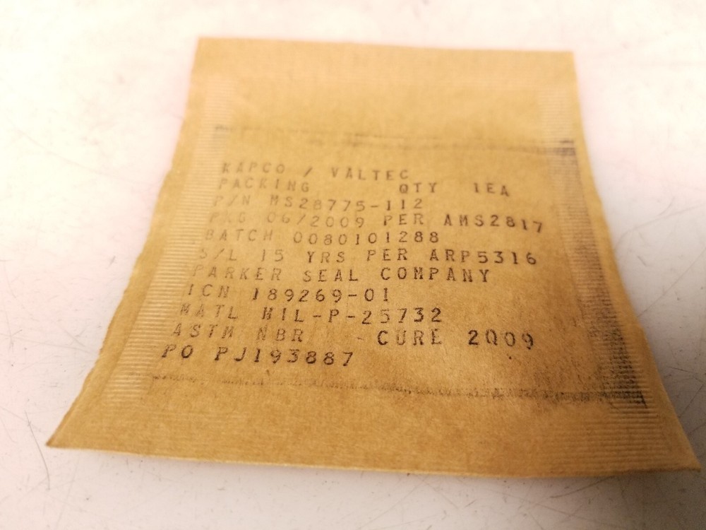 Kapco Valtec Packing MS28775-112 Free Shipping