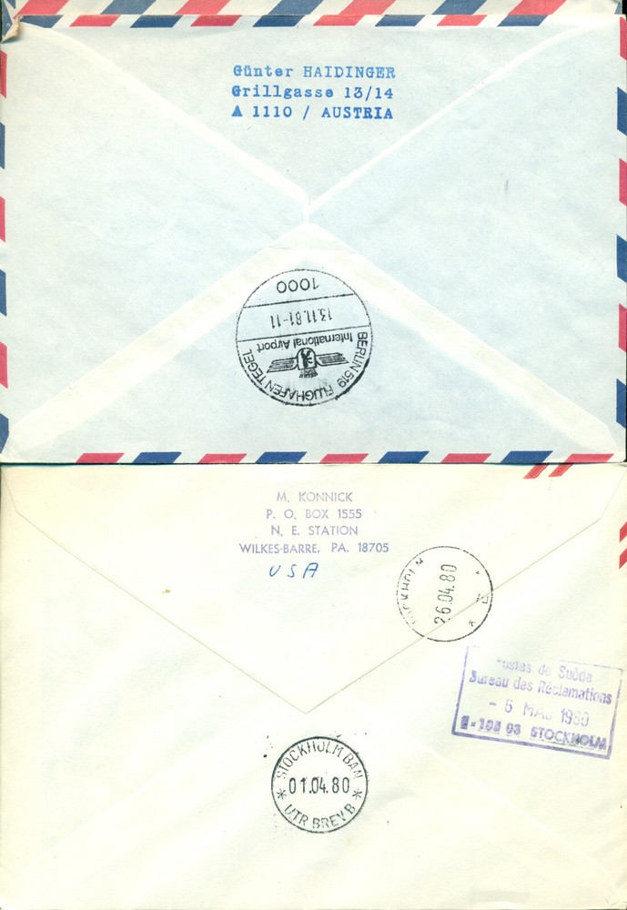 21 UN Vienna Covers - all First Flight or Flight Covers