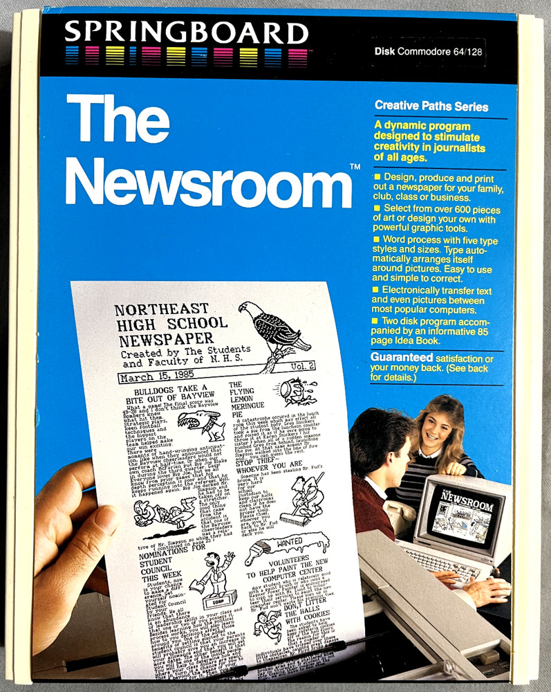 The Newsroom Desktop Publishing Program Commodore 64 Springboard 1985 Mint