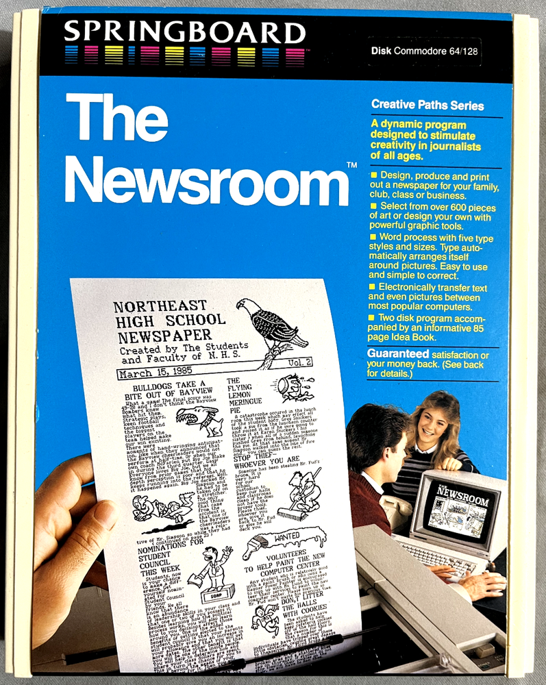 The Newsroom Desktop Publishing Program Commodore 64 Springboard 1985 Mint