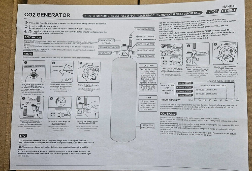 Aquarium co2 Generator System Kit
