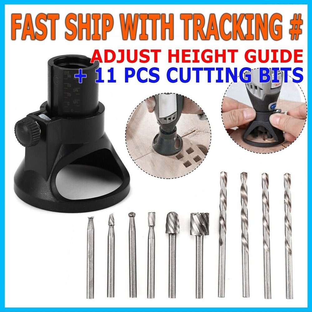 For Dremel Rotary Multi Tool Cutting Guide HSS Router Drill Bits Kit Attachment