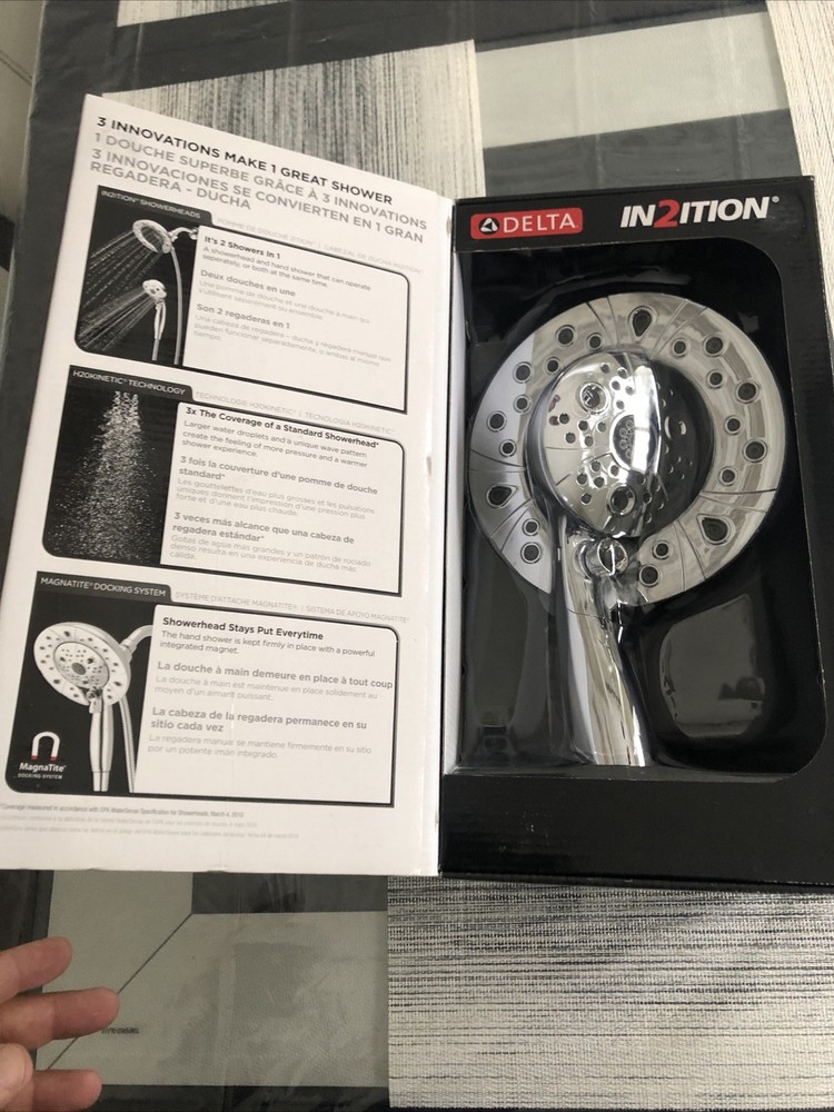 Delta 75589 In2ition 2.0 GPM Multi Function Shower Head With H2OKinetic- Chrome