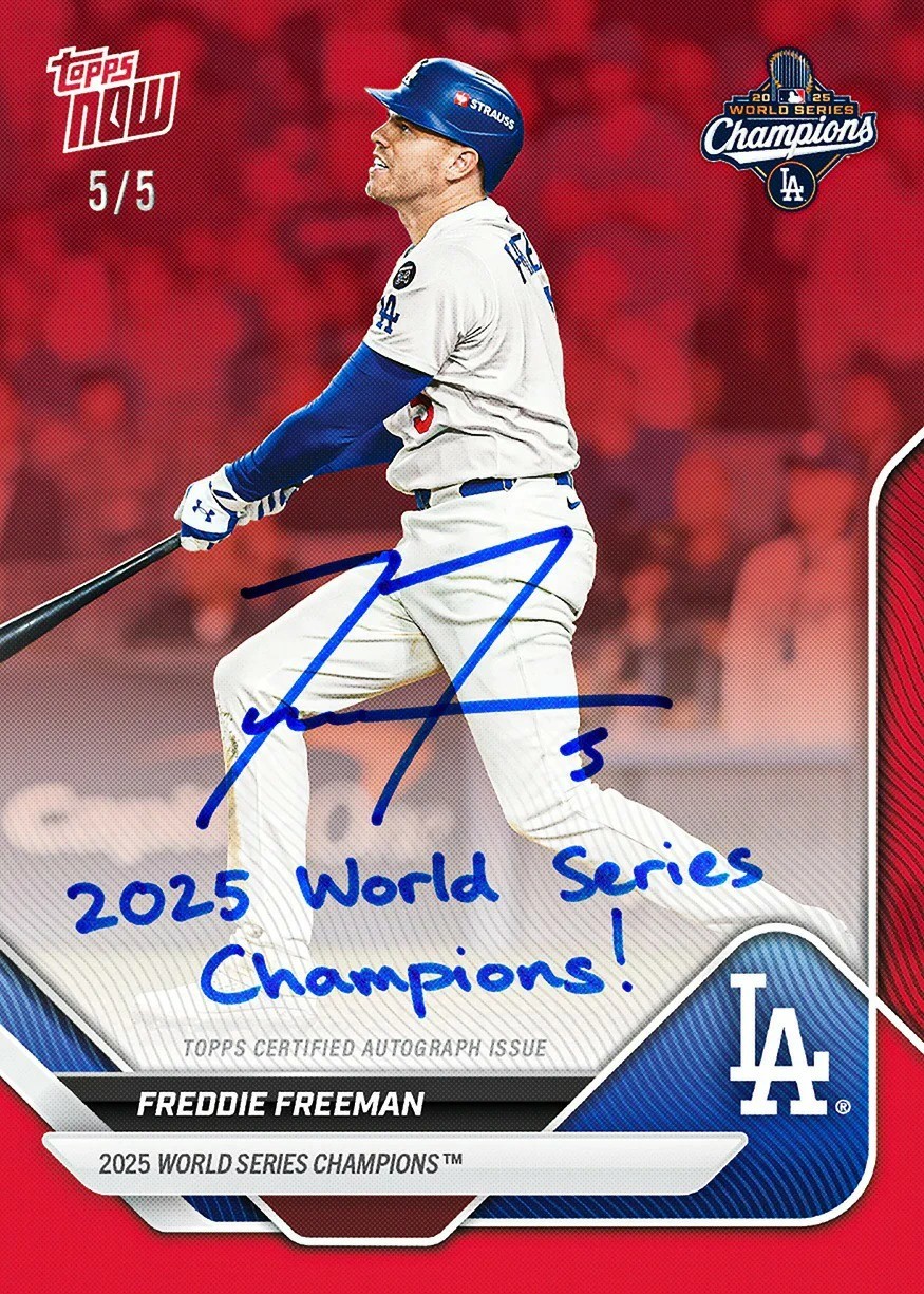 2025 World Series Champs LA Dodgers Topps NOW 15-Card Team Set Factory Sealed