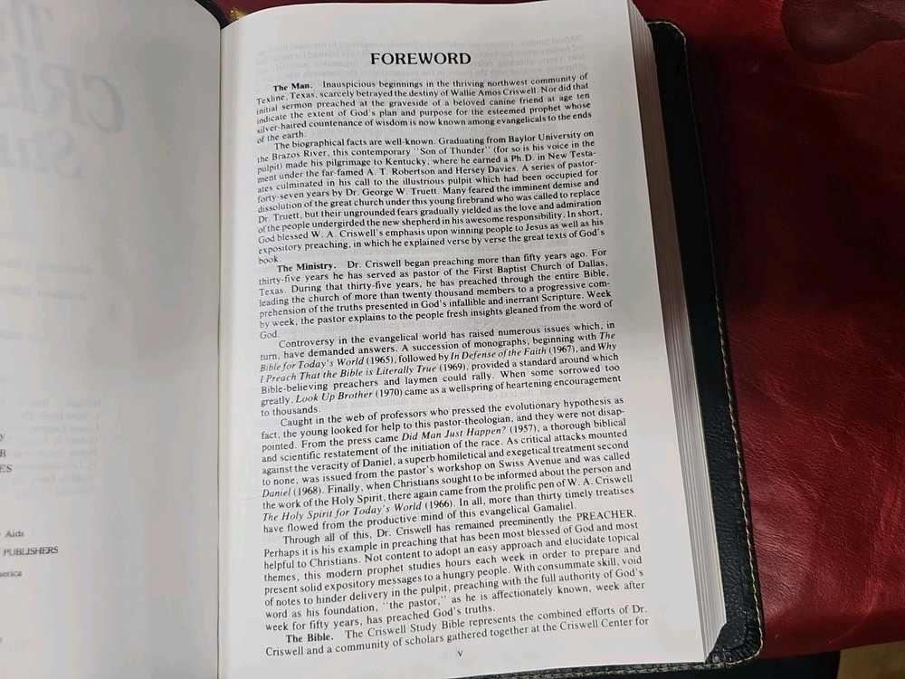 Criswell Study Bible Rebound with Liner Cowhide Nice! Stitched Parameter Nice!