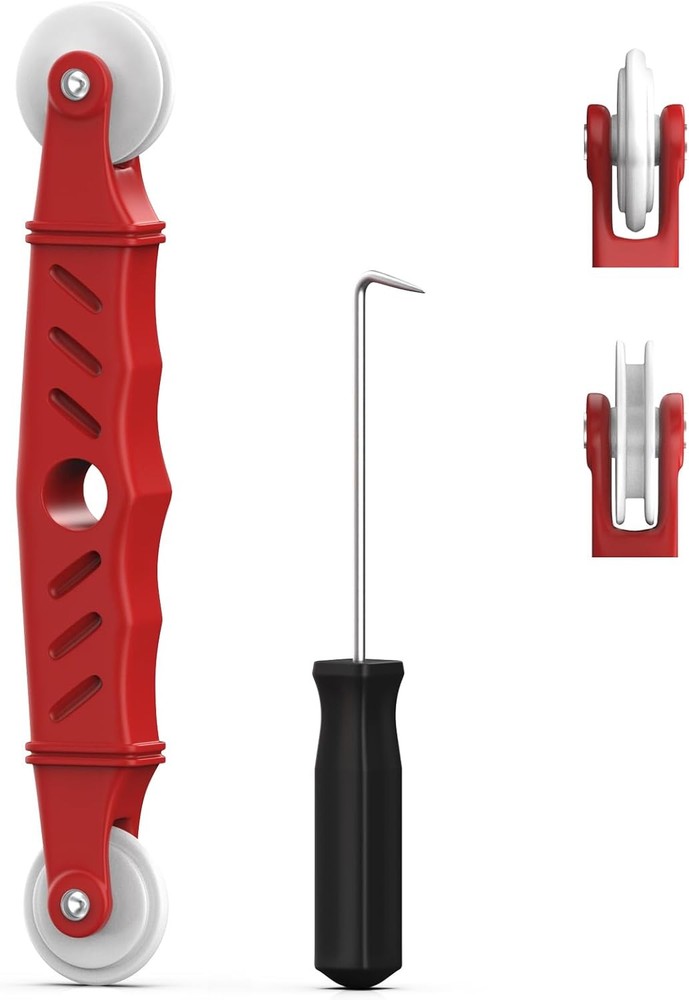 Window Screen Roller Tool Set with Spline Removal Hook 2-Piece Screen