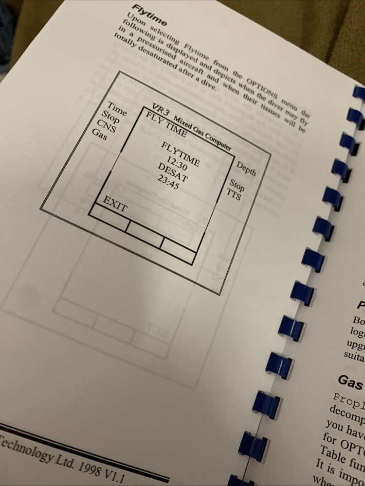 VR3 Scuba Decompression Computer Multi gas Multimode Operators Manual V1.1