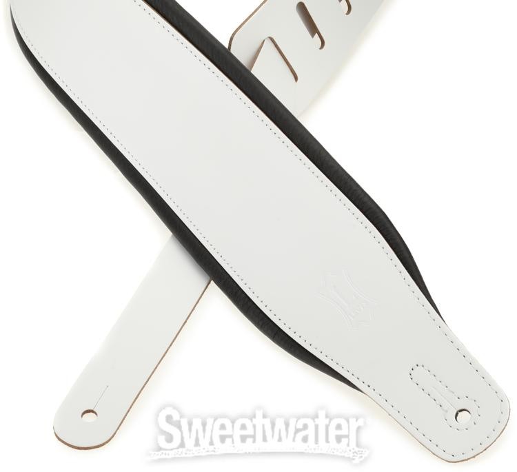 Levy's M26PD-WHT_BLK Top Grain Leather Guitar Strap - Panda