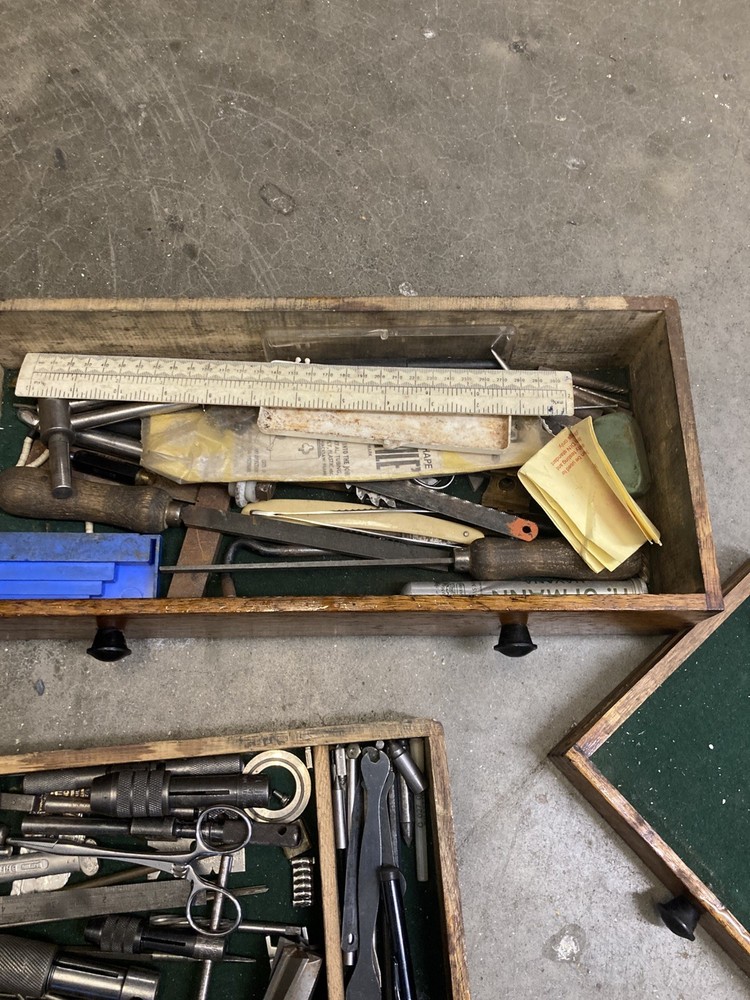 Vintage Moore & Wright Engineers Toolbox With Tools