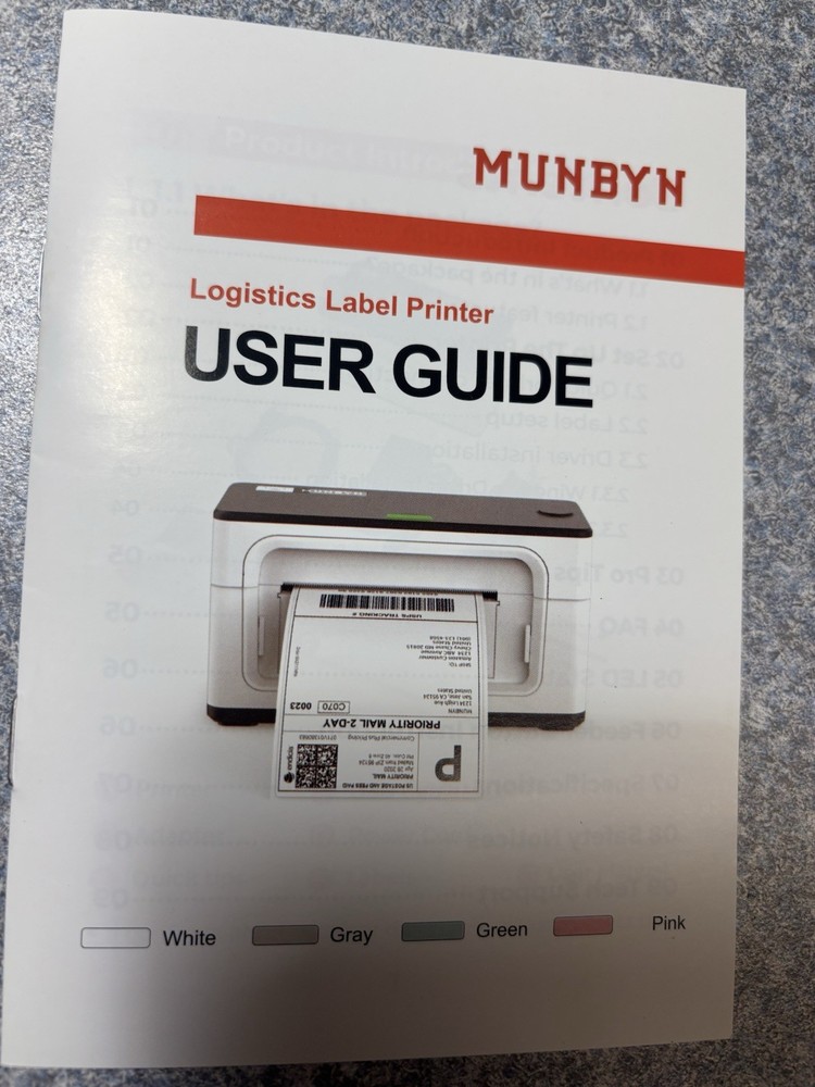 MUNBYN ITPP941 Thermal Label Printer Black 24V 2.0A Model ITPP941